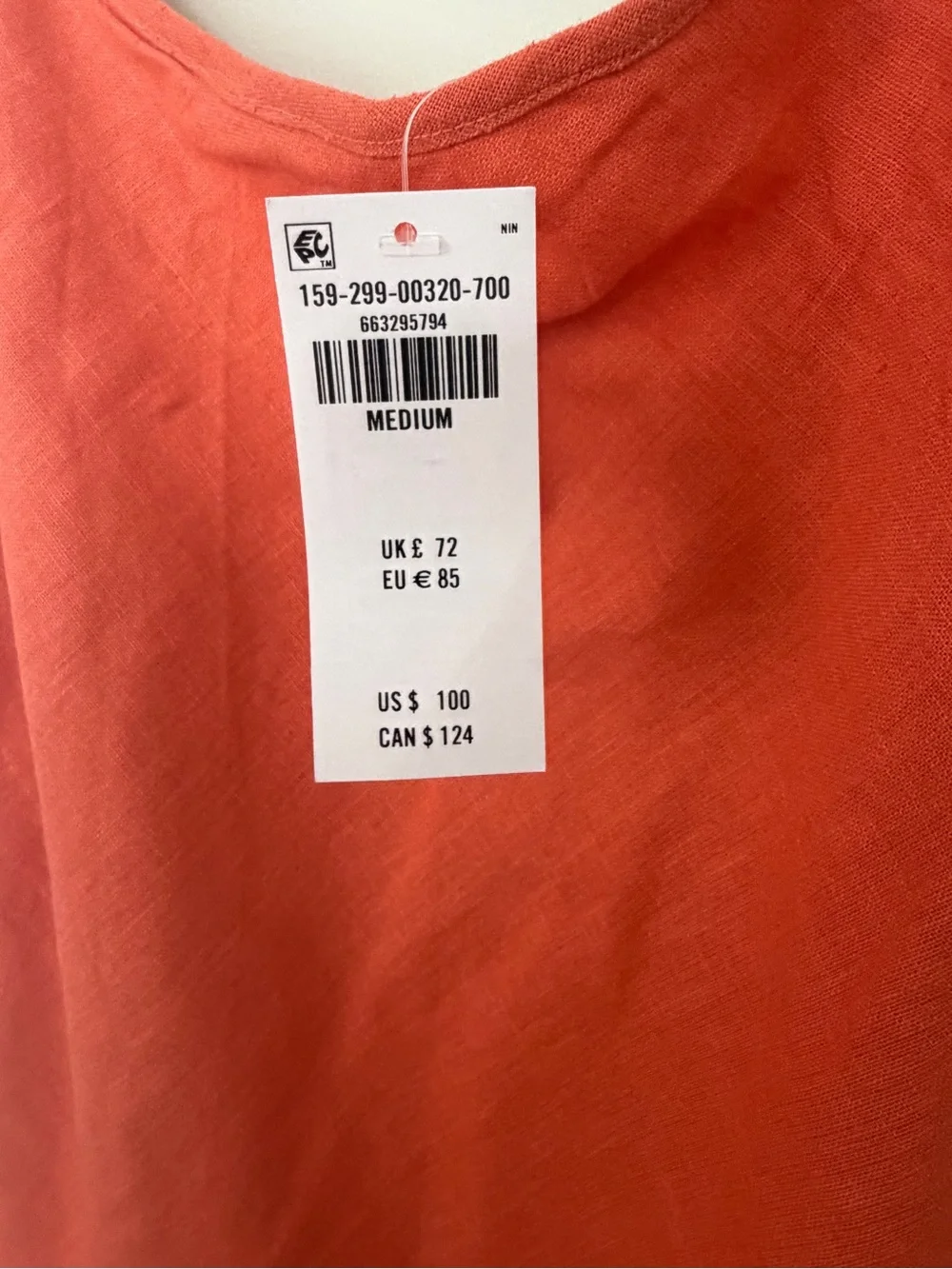 NWT The A&F Julia Slip Orange Linen-Blend Midi Dress